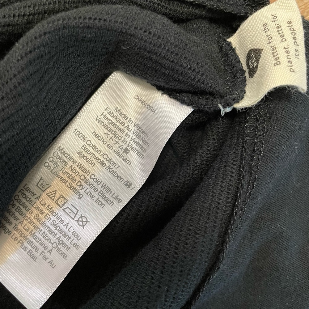 Madewell Texture & Thread Tie Shoulder Black Ribbed Tank - Picture 4 of 7